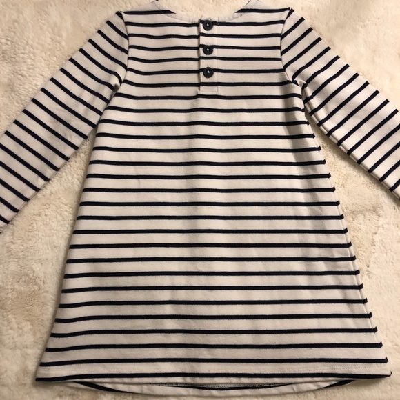 Hanna Andersson Striped Dress with Floral Bow Sz 4 - Picture 3 of 5